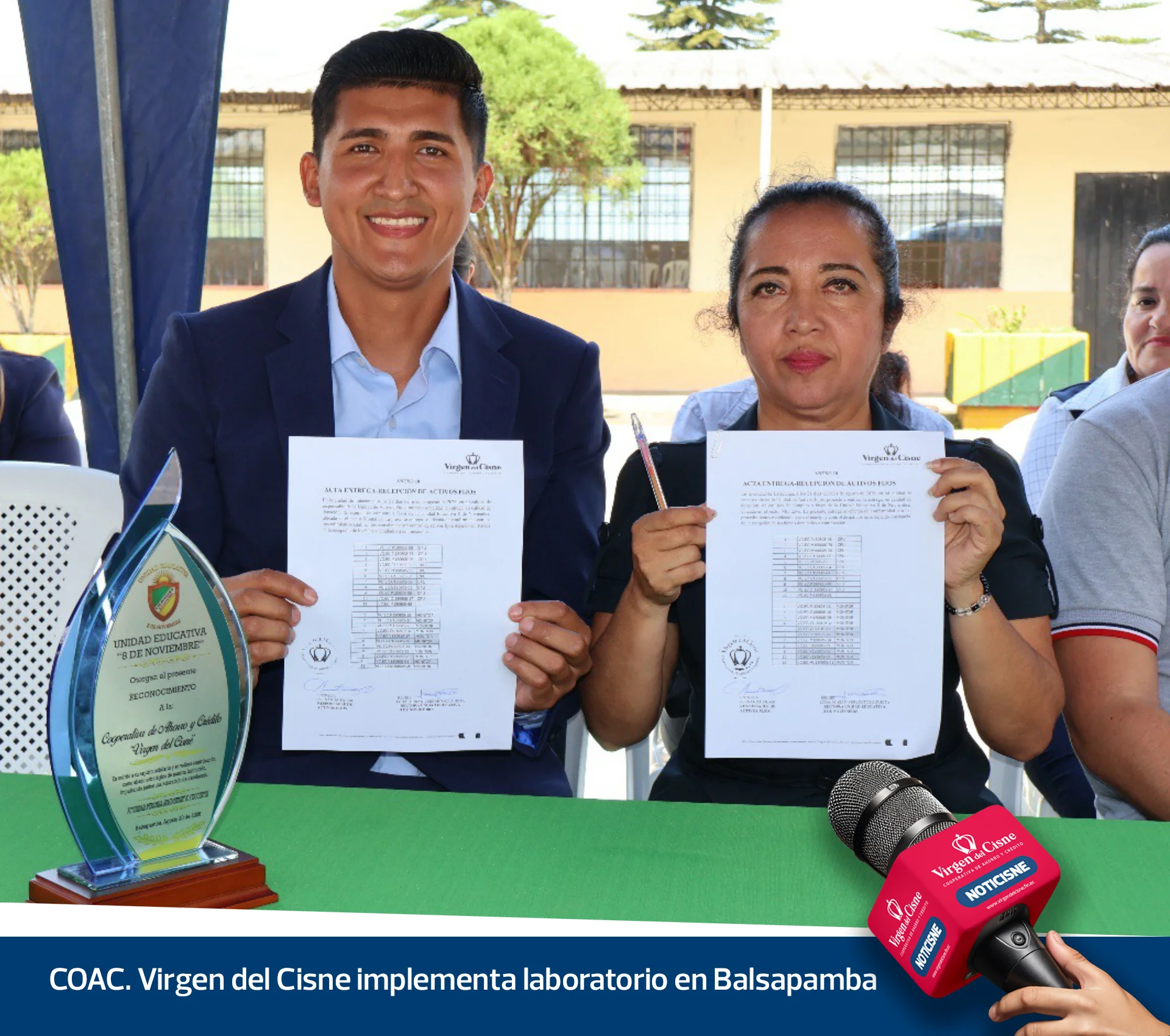 COAC. Virgen del Cisne implementa laboratorio de computación en la Unidad Educativa 8 de Noviembre de Balsapamba